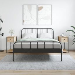 Berkfield Home Bedside Cabinets 2 pcs Sonoma Oak 30x60x60 cm Engineered Wood in Brown - Size: 30 x 60 x 60 cm - thumbnail 1