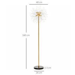 HOMCOM Tall Standing Lamp with Dandelion like Lampshade in Gold - thumbnail 3