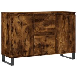 Berkfield Home Sideboard Smoked Oak 104x35x70 cm Engineered Wood in Brown - Size: 104 x 35 x 70 cm - thumbnail 2