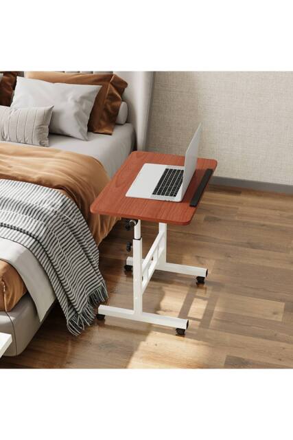 Living and Home Height Adjustable Tiltable Mobile Laptop Desk in Walnut - image 1