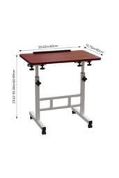 Living and Home Height Adjustable Tiltable Mobile Laptop Desk in Walnut - thumbnail 9