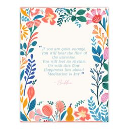 "Artery8 Wall Art Print Happiness Lies Ahead Buddhist Mindfulness Quote Floral Poster - Size: W24"" x H32""" - thumbnail 1