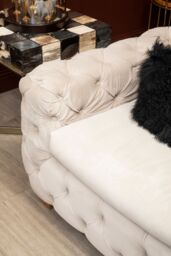 Orsina Black Mongolian Lamb Fur Square Cushion, Luxe Fluffy Textured Throw Pillow with Polyester Reverse in Navy - thumbnail 2