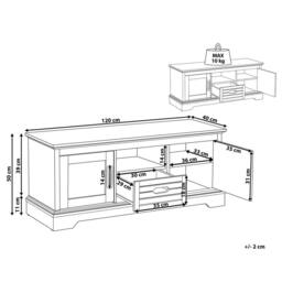 Wyld and Coco Grey TV Stand for Up to 52 Inch TVs 2 Cabinets and Drawer - thumbnail 3