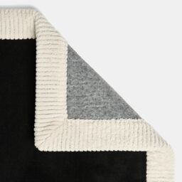 OHS Contrast Border Non Slip Tufted Hallway Runner Rug Floor Carpet in Black - Size: 120 cm x 170 cm - thumbnail 5