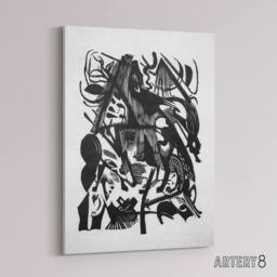 "Artery8 Birth of the Wolves Abstract Franz Marc Vintage Canvas Wall Art in White - Size: W18"" x H24""" - thumbnail 2