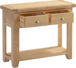Seconique Windsor 2 Drawer Console Table (Fully Assembled) in Light Oak - thumbnail 3
