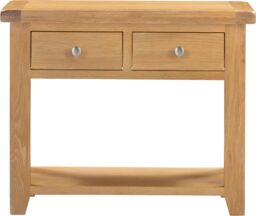 Seconique Windsor 2 Drawer Console Table (Fully Assembled) in Light Oak - thumbnail 4
