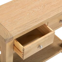 Seconique Windsor 2 Drawer Console Table (Fully Assembled) in Light Oak - thumbnail 7