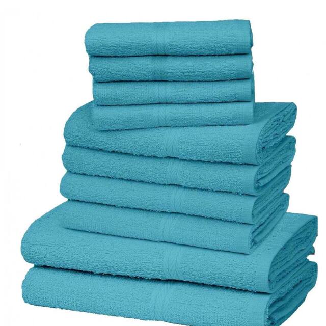 K Collection Egyptian Cotton Towel Set (Pack of 10) in Teal - image 1