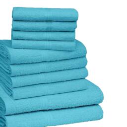 K Collection Egyptian Cotton Towel Set (Pack of 10) in Teal - thumbnail 2