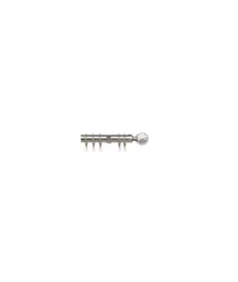 New Edge Blinds 25-28mm Crystal End Metal Curtain Pole Set - Satin Silver - Size: 170 cm - 300 cm