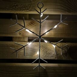 Samuel Alexander 1.2m Battery Operated Snowflake Christmas Curtain Lights with 147 Warm White LEDs in Beige - thumbnail 5