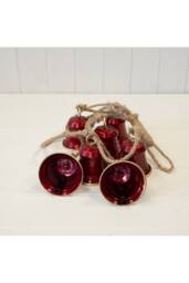 KDMD Metal Glossy Red 7 Bell Hanging Garland - thumbnail 3