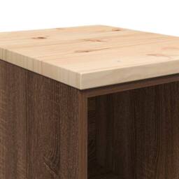Berkfield Home Durable Garage Storage Cabinet Brown Oak 40x51x85 cm Solid Wood Pine - Size: 40 x 51 x 85 cm - thumbnail 8