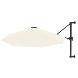 Berkfield Home Wall-Mounted Parasol with Metal Pole 300 cm Sand in Beige - thumbnail 1