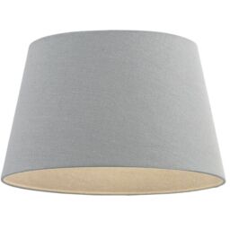 "Loops 8"" Inch Round Tapered Drum Lamp Shade Grey Linen Fabric Cover Simple Elegant" - thumbnail 1