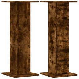 Berkfield Home Plant Stands 2 pcs Smoked Oak 30x30x80 cm Engineered Wood in Brown - Size: 30 x 30 x 80 cm - thumbnail 3