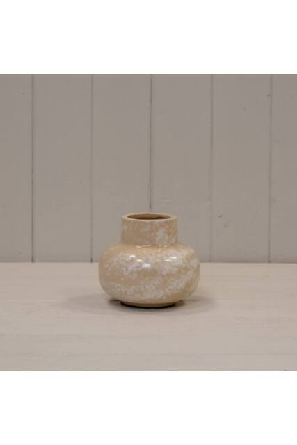 KDMD Tan Compact Marbled Ceramic Vase - image 1