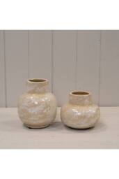 KDMD Tan Compact Marbled Ceramic Vase - thumbnail 2