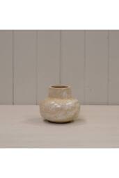 KDMD Tan Compact Marbled Ceramic Vase - thumbnail 1