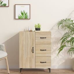 Berkfield Home Sideboard Sonoma Oak 69.5x34x90 cm Engineered Wood in Light Brown - thumbnail 2