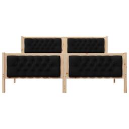 Berkfield Home Bed Frame with Headboard Black 180 x 200 cm Solid Pine Wood in Natural - thumbnail 5