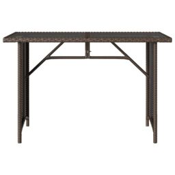 Berkfield Home Garden Table with Glass Top Brown 110x68x70 cm Poly Rattan - Size: 110 x 68 x 70 cm - thumbnail 4