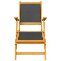 Berkfield Home Outdoor Deck Chairs 2 pcs Solid Wood Acacia & Textilene in Brown - thumbnail 4