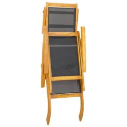 Berkfield Home Outdoor Deck Chairs 2 pcs Solid Wood Acacia & Textilene in Brown - thumbnail 5