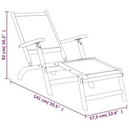 Berkfield Home Outdoor Deck Chairs 2 pcs Solid Wood Acacia & Textilene in Brown - thumbnail 7