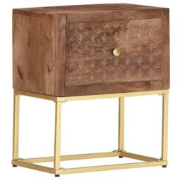 Berkfield Home Bedside Cabinet 40x30x50 cm Solid Mango Wood in Brown - Size: 40 x 30 x 50 cm - thumbnail 9