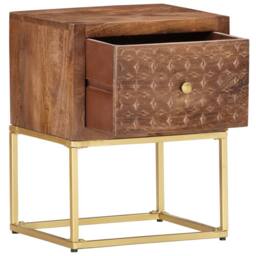 Berkfield Home Bedside Cabinet 40x30x50 cm Solid Mango Wood in Brown - Size: 40 x 30 x 50 cm - thumbnail 1