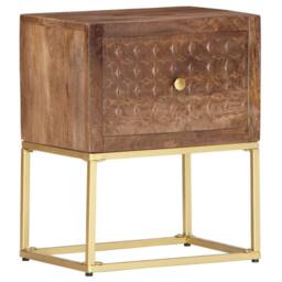 Berkfield Home Bedside Cabinet 40x30x50 cm Solid Mango Wood in Brown - Size: 40 x 30 x 50 cm - thumbnail 8