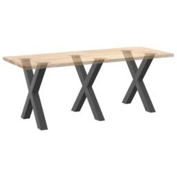 Berkfield Home Dining Table Legs X-Shaped 3 pcs Anthracite 80x(72-73) cm Steel in Black - thumbnail 8