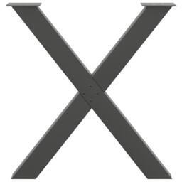 Berkfield Home Dining Table Legs X-Shaped 3 pcs Anthracite 80x(72-73) cm Steel in Black - thumbnail 5