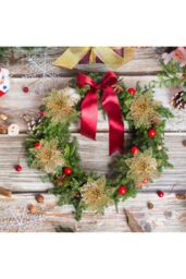 Living and Home 30PCS Gold Flower Shape Christmas Hanging Ornaments Decorating Supplies - thumbnail 2