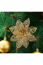 Living and Home 30PCS Gold Flower Shape Christmas Hanging Ornaments Decorating Supplies - thumbnail 1