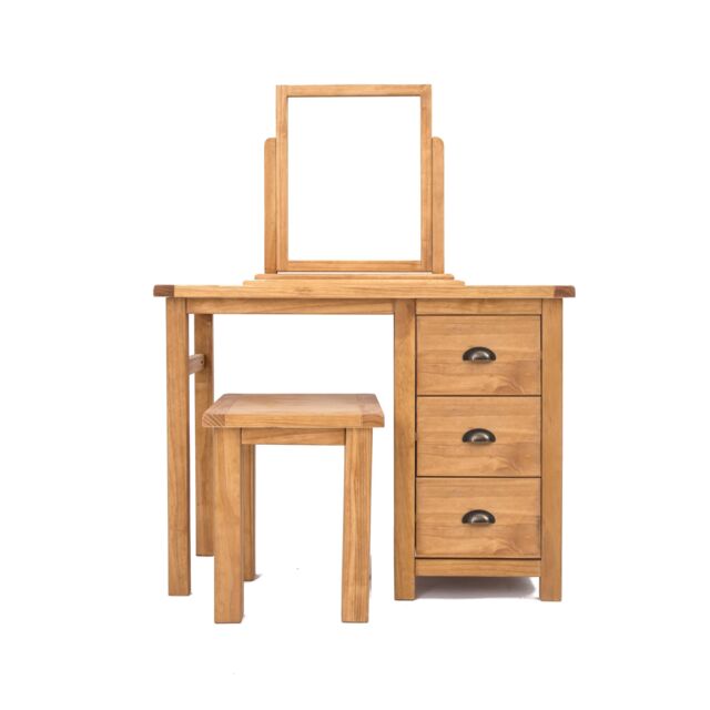 Cabinet Bits Lugo 3 Drawer Dressing Table Set Brass Cup Handle in Light Brown - image 1