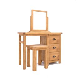 Cabinet Bits Lugo 3 Drawer Dressing Table Set Brass Cup Handle in Light Brown - thumbnail 2