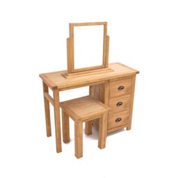 Cabinet Bits Lugo 3 Drawer Dressing Table Set Brass Cup Handle in Light Brown - thumbnail 3