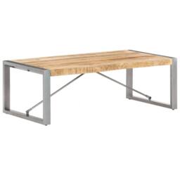 Berkfield Home Coffee Table 120x60x40 cm Rough Mango Wood in Brown - Size: 120 x 60 x 40 cm - thumbnail 8