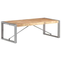 Berkfield Home Coffee Table 120x60x40 cm Rough Mango Wood in Brown - Size: 120 x 60 x 40 cm - thumbnail 7
