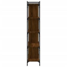 Berkfield Home Bookcase 5-Tier Brown Oak 76x32x158 cm Engineered Wood - Size: 76 x 32 x 158 cm - thumbnail 5