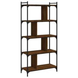 Berkfield Home Bookcase 5-Tier Brown Oak 76x32x158 cm Engineered Wood - Size: 76 x 32 x 158 cm - thumbnail 1