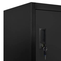 Berkfield Home Locker Cabinet Black 90x45x180 cm Steel - Size: 90 x 45 x 180 cm - thumbnail 7