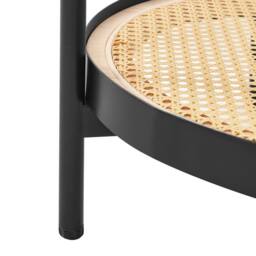 Wyld and Coco Viennese Braid Coffee Table 80 cm Round Black Metal Tempered Glass - thumbnail 5