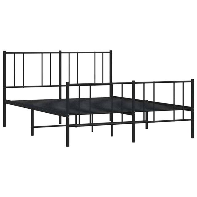 Berkfield Home Metal Bed Frame with Headboard & Footboard Black 160x200 cm - image 1