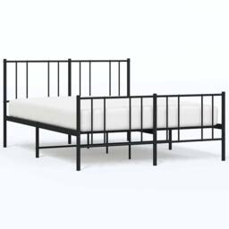 Berkfield Home Metal Bed Frame with Headboard & Footboard Black 160x200 cm - thumbnail 3