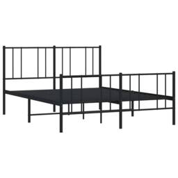 Berkfield Home Metal Bed Frame with Headboard & Footboard Black 160x200 cm - thumbnail 1